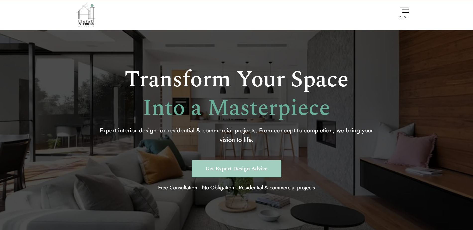 Abazar Interiors website preview