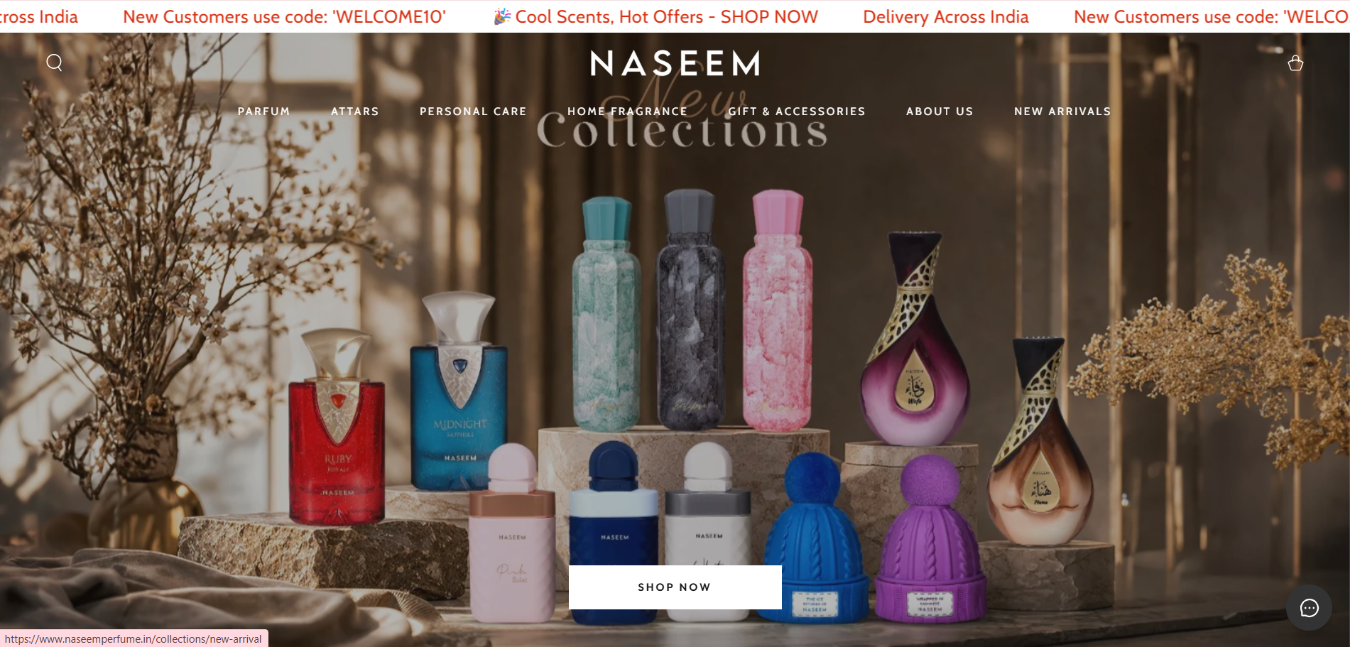 Naseem Perfumes website preview